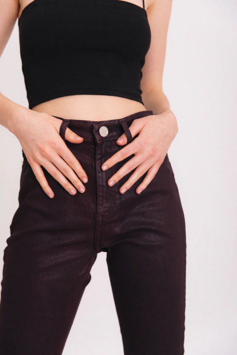 Pantalon Moscu Leather Ciruela