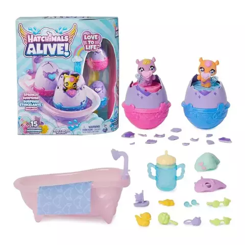 HATCHIMALS ALIVE FIGURA SORPRESA CON BAÑERA 19200