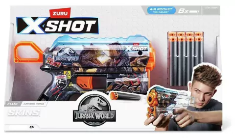 X-SHOT PISTOLA FLUX SKINS SERIES JURASSIC WORLD 7473 – 36729