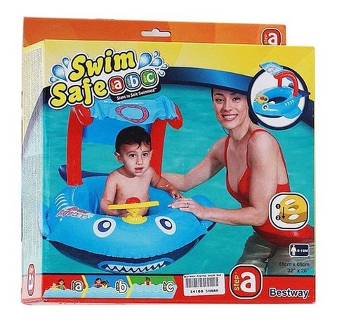 BESTWAY INFLABLE ASIENTO BOTE PEZ/TIBURON CON VOLANTE 34108