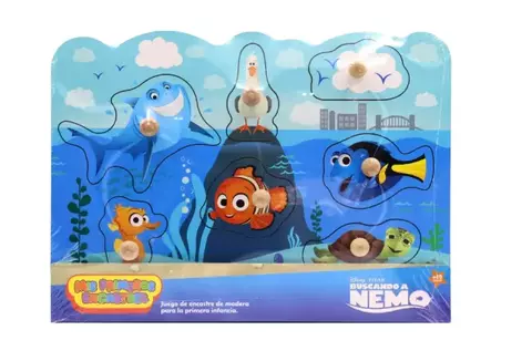 BARCO DE PAPEL JUEGO DE ENCASTRE MADERA BUSCANDO A NEMO