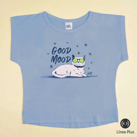REMERA TWEEN TOLUCA GATO MOOD LAVANDA PLUS