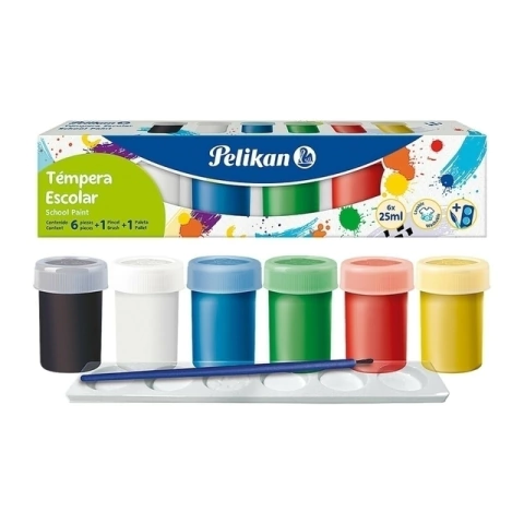TEMPERA PELIKAN 25gr COLORES CLASSIC 6u.