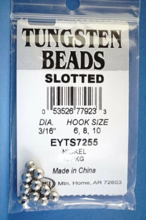 TUNGSTEN BEADS SLOTTED 3/16 (EYTS7255) (053526779233)