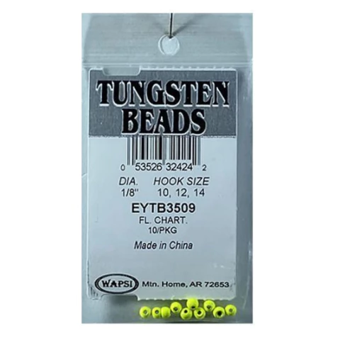 TUNGSTEN PAINTED BEADS 1/8 FL. CHARTREUSSE (EYTB3509) (053526324242)