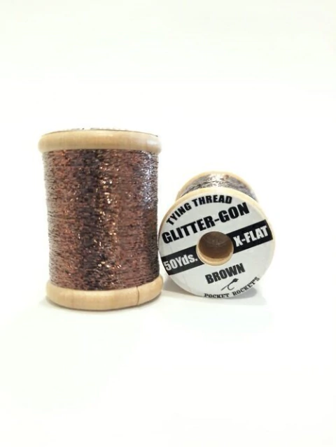 GLITTER GON 50 YDS X-FLAT BROWN POCKET ROCKET (GLITTERBROW)
