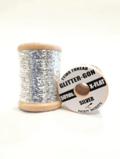 GLITTER GON 50 YDS X-FLAT SILVER POCKET ROCKET (GLITTERSIL)