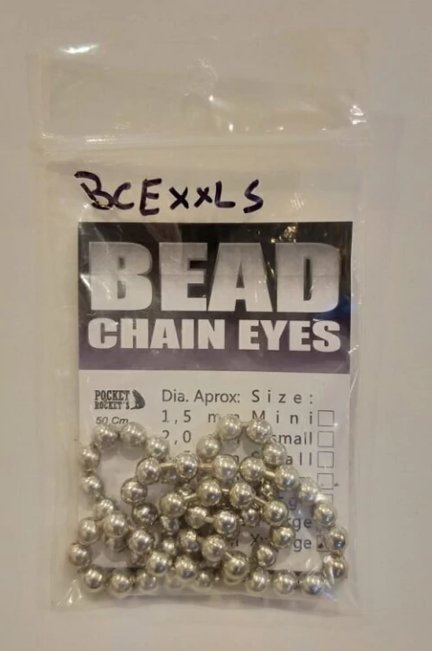 BEAD CHAIN EYES SILVER XXL 5.0MM POCKET ROCKET (BCEXXLS)