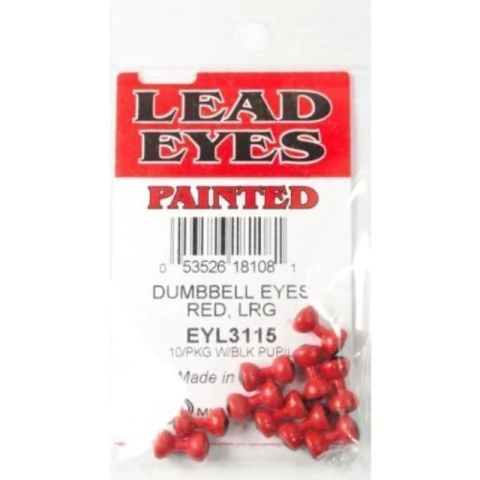 LEAD EYES PAINTED DUMBBELL RED LARGE (EYL3115) (053526181081)