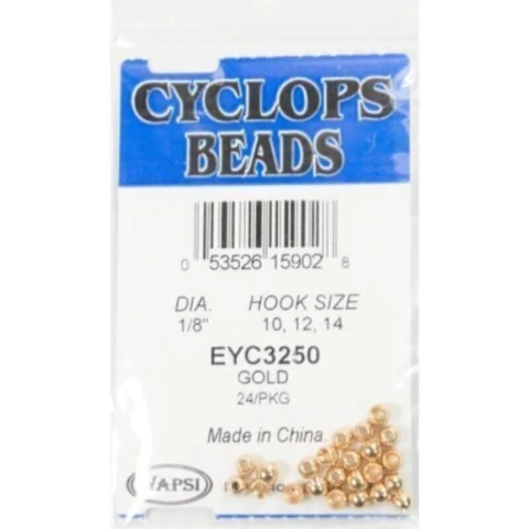CYCLOPS BEADS GOLD 1/8 24PKG (EYC3250) (053526159028)