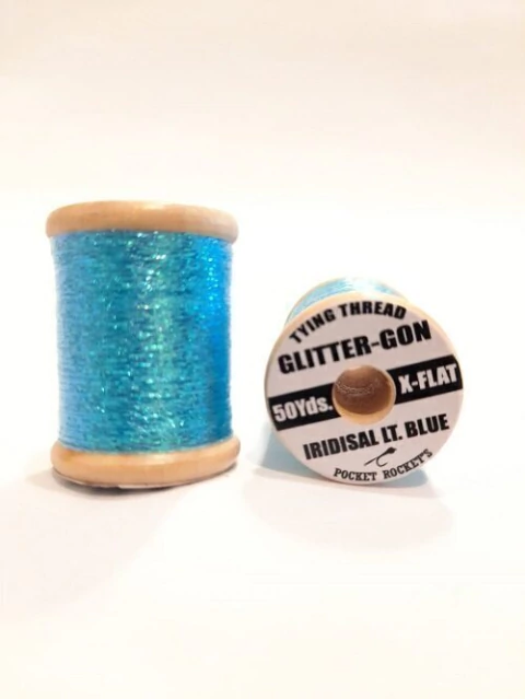 GLITTER GON 50 YDS X-FLAT IRIDISAL LT BLUE POCKET ROCKET (GLITTERIRIBLUE)