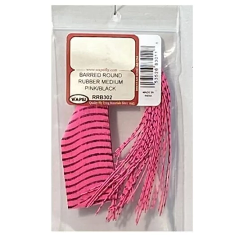 BARRED ROUND RUBBER MEDIUM PINK/BLACK (RRB302) (053526830118)