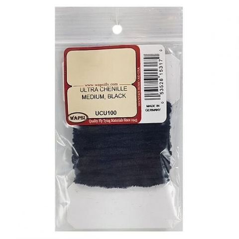 RAYON CHENILLE MEDIUM BLACK WAPSI (C2100) (053526140194)