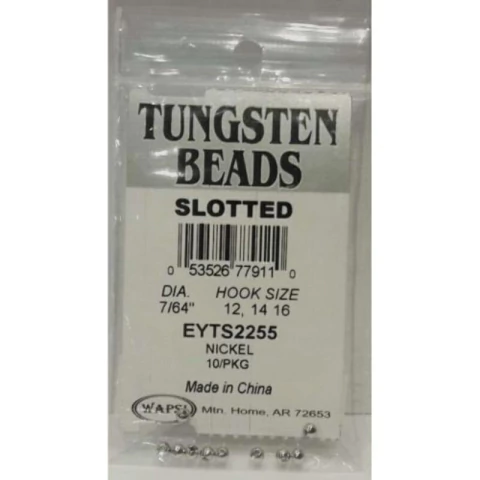 TUNGSTEN BEADS SLOTTED NICKEL 7/64 (EYTS2255) 10PKG (053526779110)