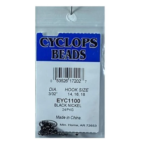 CYCLOPS BEADS BLACK/NICKEL 3/32 EYC1100 (053526172027)