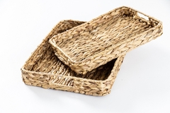 BANDEJA RECTANGULAR JACINTO Y RATTAN - comprar online