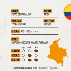 250 g Café -EN GRANOS- orgánico colombiano "Modo Barista" - tienda online