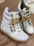 ZAPATILLA TACO ESCONDIDO CLASICAS BLANCO TIRA DORADA (Con estrellas metal y BASE BEIGE) -ZTE - tienda online