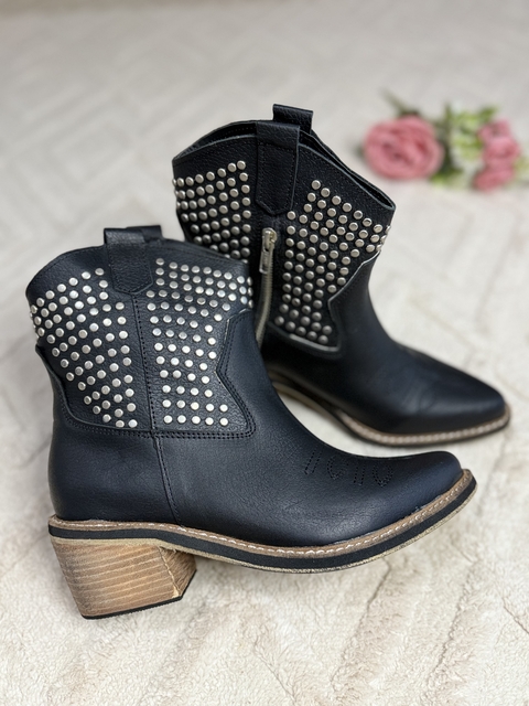 TEXANA DE CUERO color Negro con tachas - comprar online