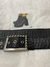 Imagen de Cinto Negro ancho 4 cm plata