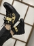 ZAPATILLA TACO ESCONDIDO BASICAS NEGRO TIRA DORADA CON ARABEZCO - ZTE - Mara Ruth