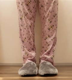 PANTUFLAS DE PIEL SINTÉTICA IMPORTADA GRIS ultimas 38 - tienda online