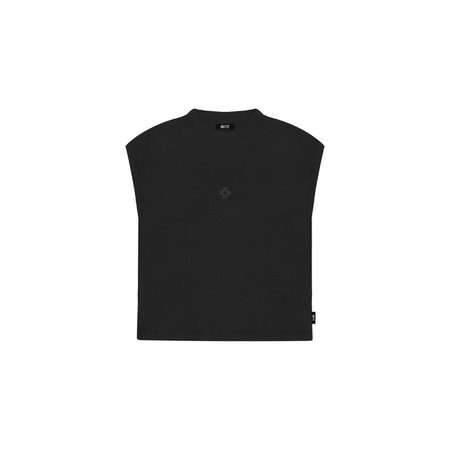Musculosa Boxy Waffle - Negro thumbnail 2