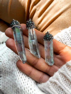 Cuarzo Aura Grande strass X2 U - Piedras Namaste 