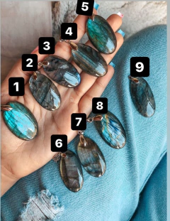 Dijes premium de labradorita blue Piedras Namaste cristales piedras naturales semi preciosas