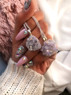 Collar DRUSA AURA AMATISTA acero blanco