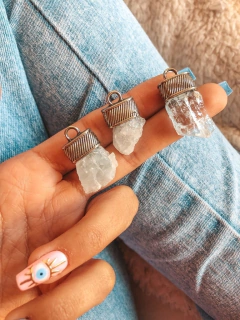 Dijes de piedra natural aguamarina piedras namaste