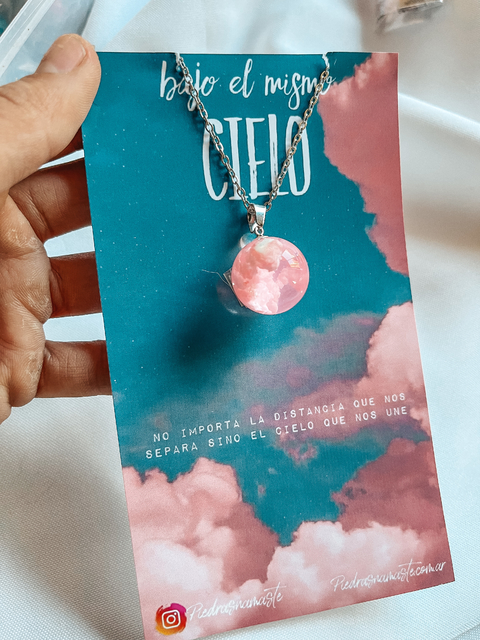 Collar BAJO EL MISMO CIELO baby pink (redondo) 16 mm