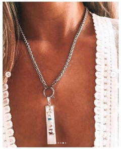 Dijes de los 7 chakras en Selenita PiedrasNamaste  Collar