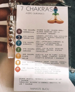 Collar SELENITA siete chakras - Piedras Namaste Bijouterie 