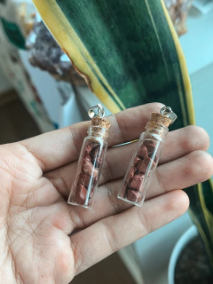 Pack dijes frasquitos energeticos JASPE ROJO X2