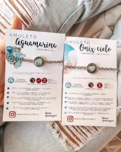 amuleto LUCKY Onix cielo corazon y pirita