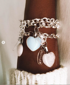 Corazones howlite Turquesa X3 U. - comprar online