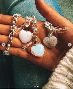 Dijes corazón piedra de la Luna Piedras Naturales por mayor Namaste bijouterie
