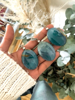 DIJE OVAL ONIX CIELO GRANDE X3 ARTESANAL ALPACA