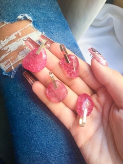 Dijes de cuarzo estallado con engarce artesanal. Ventas tienda online Piedras Namaste