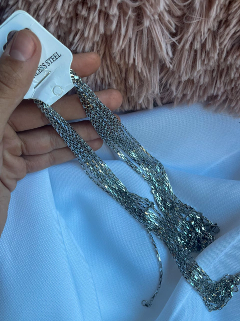 Pack de cadenas para collar de acero quirúrgico modelo Forcet, con mosquetón listas para usar. 