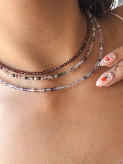 Imagen de Collar HAMSA facetados