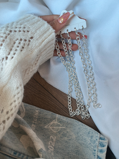 Pack de cadenas de acero blanco (acero quirúrgico con baño de plata y niquelado) modelo Tiffany, de 18 cm de largo para pulseras.