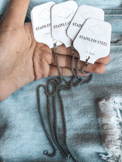 Pack de cadenas de acero quirúrgico para pulseras de 21 Cm de largo, modelo rolo cuadradas. 