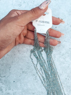 Pack de cadenas para collar de acero quirúrgico modelo Forcet, con mosquetón listas para usar. 