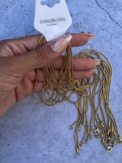 Pack de cadenas para collar de acero dorado, modelo con Clapton soga de 50 cm de largo, con mosquetón listas para usar. 