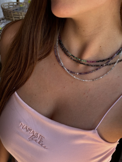 Collar HAMSA facetados - comprar online