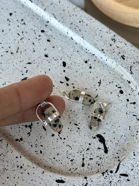 PENDULITOS BIPOLARES JASPE DALMATA CON BAÑO X3 U.