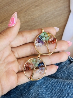 ÁRBOL DE LA VIDA CHICO SIETE CHAKRAS DORADO X2