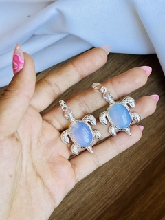TORTUGUITAS CON OPALINA Y BAÑO DE PLATA X2 U.